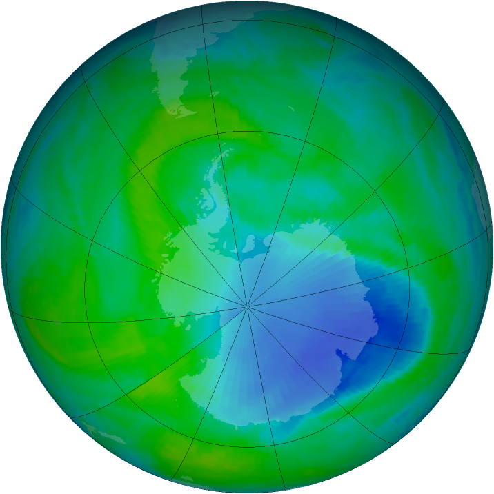 Antarctic ozone map for 17 December 1999